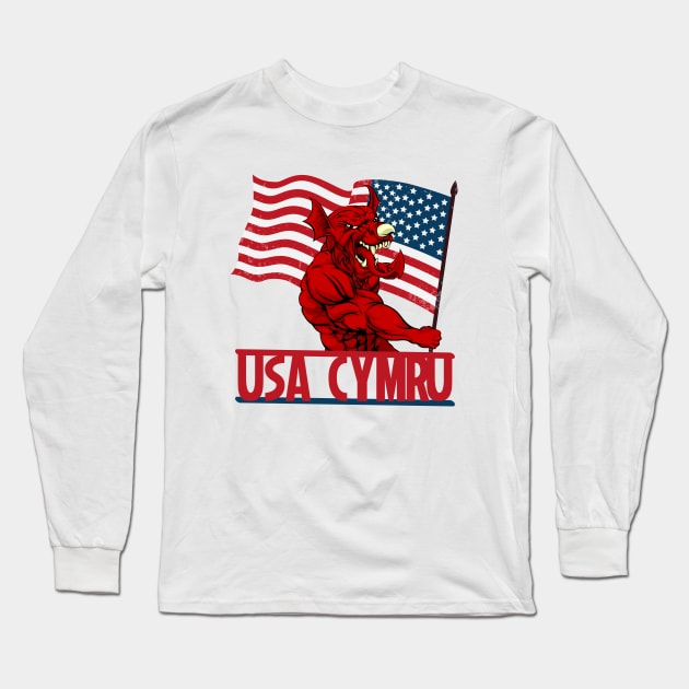 Born in the USA Welsh Roots Long Sleeve T-Shirt by Teessential